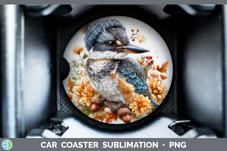 Kingfisher Car Coaster Birds Knit Hat Sublimation Designs