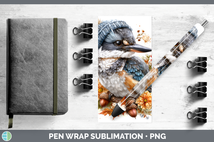Kingfisher Pen Wrap Birds Knit Hat Sublimation Pen Designs
