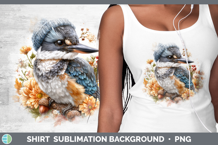 Kingfisher Shirt Birds Knit Hat Sublimation Background Desig