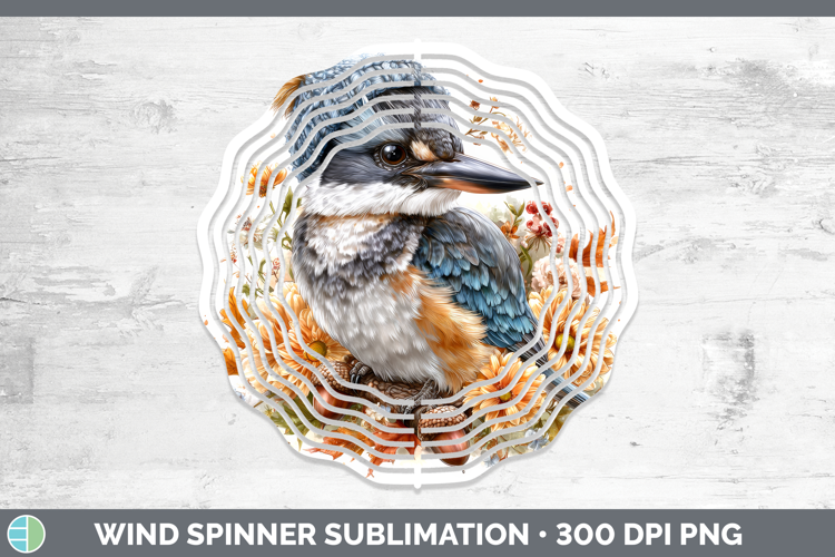 Kingfisher Wind Spinner Birds Knit Hat Sublimation Spinner D