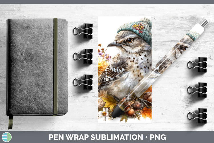 Mockingbird Pen Wrap Birds Knit Hat Sublimation Pen Designs
