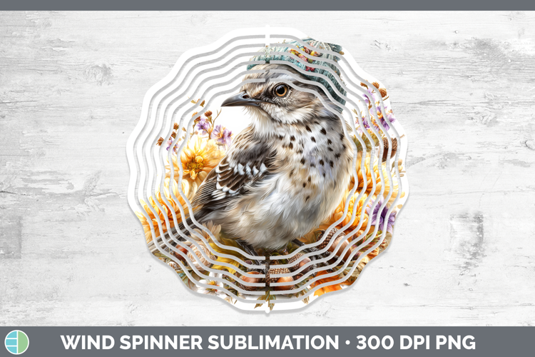Mockingbird Wind Spinner Birds Knit Hat Sublimation Spinner
