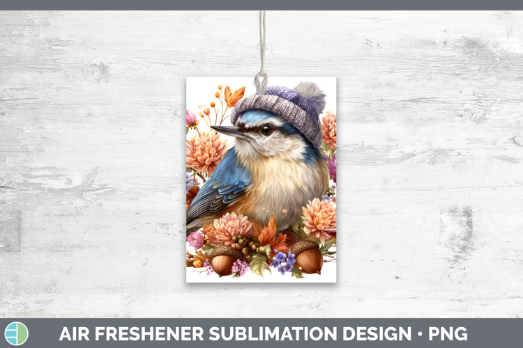 Nuthatch Air Freshener Birds Knit Hat Sublimation Car Freshe