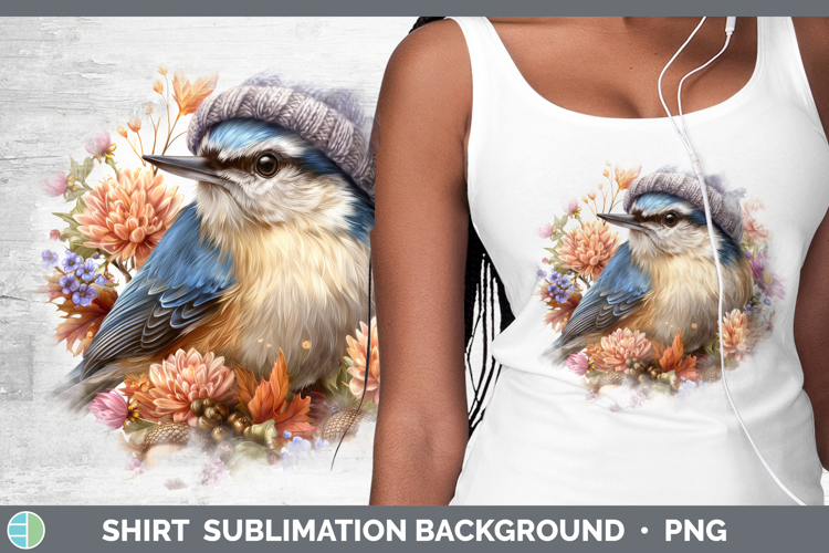 Nuthatch Shirt Birds Knit Hat Sublimation Background Designs