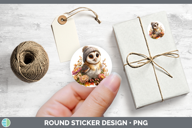 Birds Knit Hat Owl Stickers | Round Labels Designs