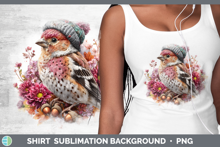Pine Grosbeak Shirt Birds Knit Hat Sublimation Background De
