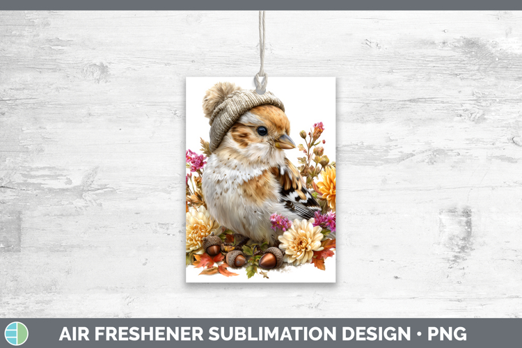 Snow Bunting Air Freshener Birds Knit Hat Sublimation Car Fr