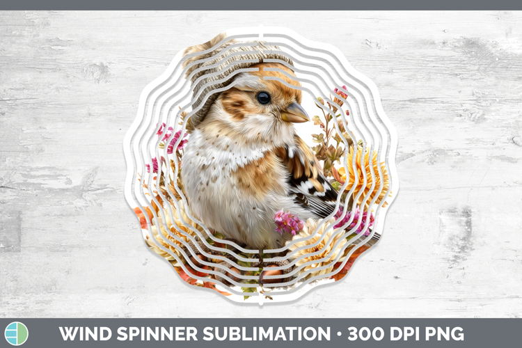 Snow Bunting Wind Spinner Birds Knit Hat Sublimation Spinner
