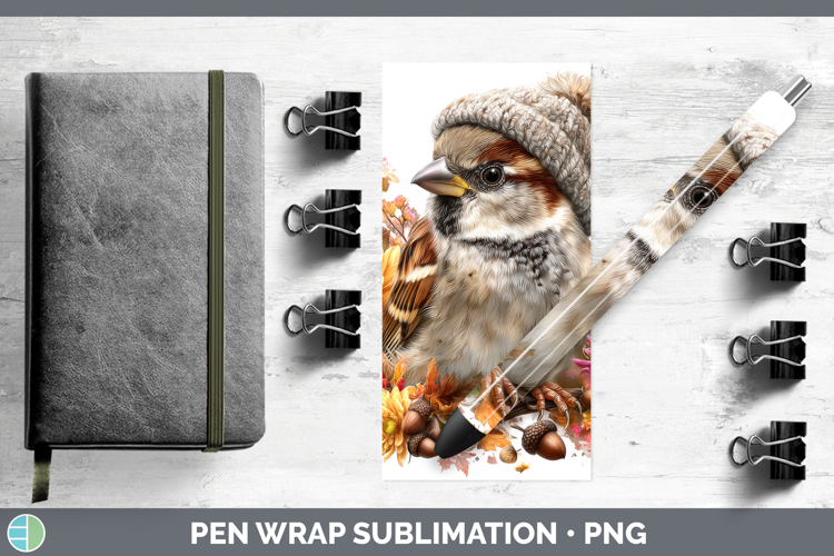 Sparrow Pen Wrap Birds Knit Hat Sublimation Pen Designs