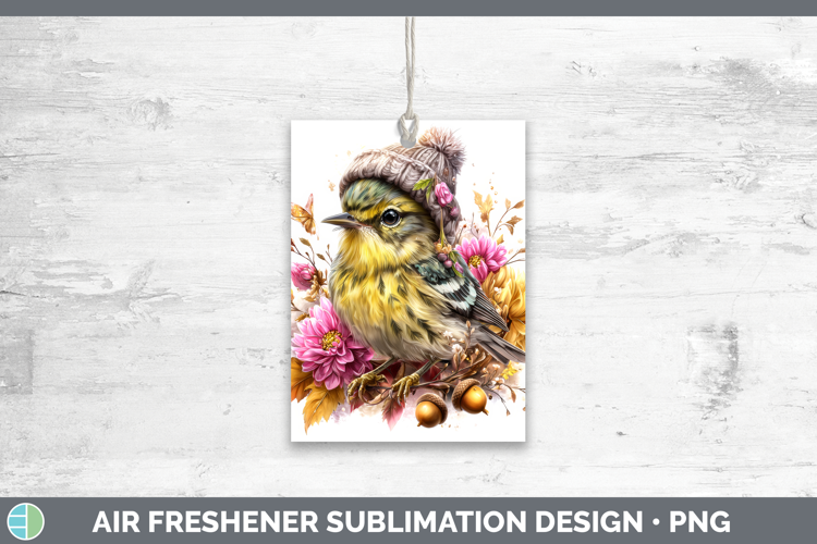 Warbler Air Freshener Birds Knit Hat Sublimation Car Freshen
