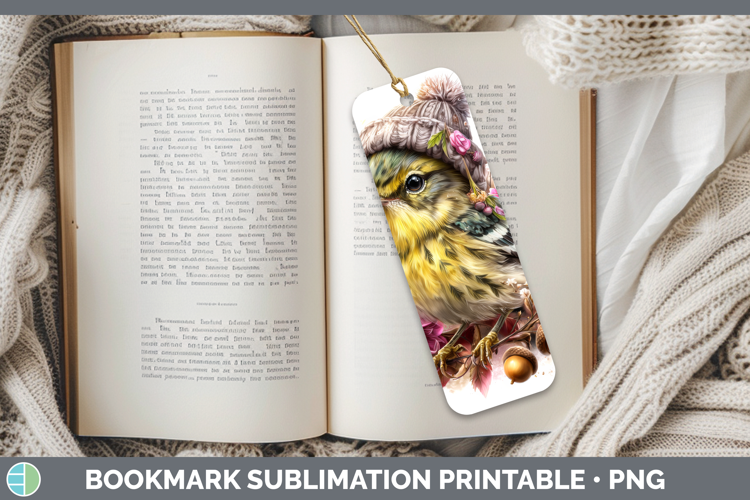 Warbler Bookmark Birds Knit Hat Sublimation Printable Design