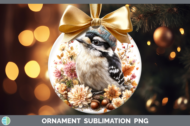 Woodpecker Ornament Birds Knit Hat Sublimation Bauble Design