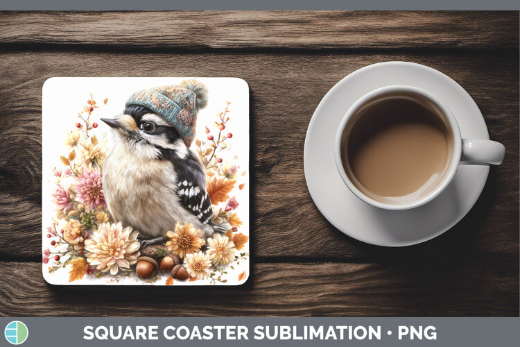 GorgeousBirds Knit Hat Square Coaster design.