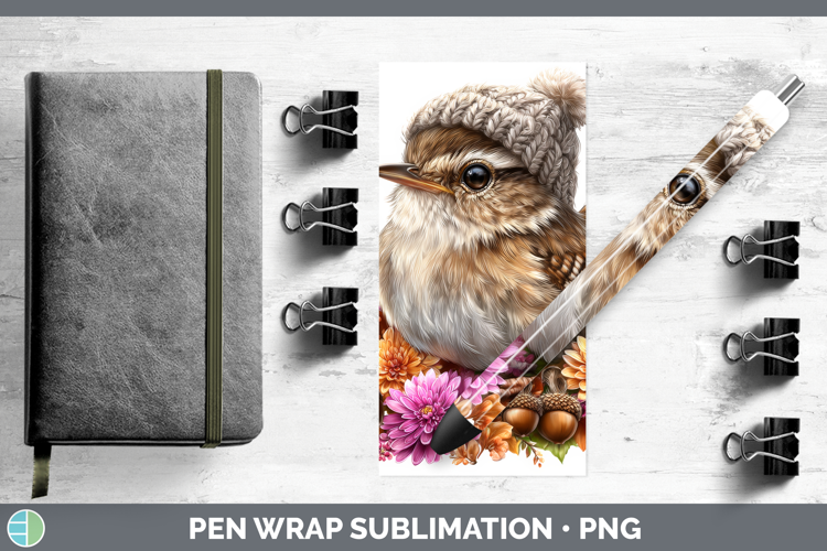 Wren Pen Wrap Birds Knit Hat Sublimation Pen Designs