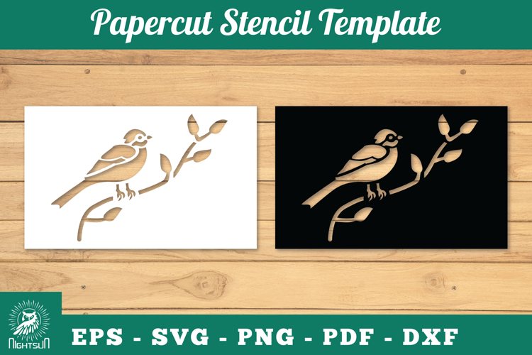 Birds Papercut Stencil SVG