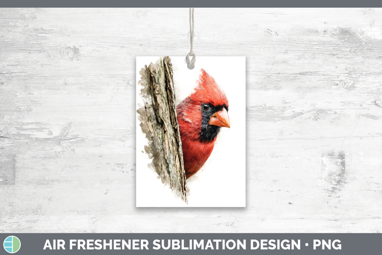Cardinal Birds Tree Peek Air Freshener Sublimation Design
