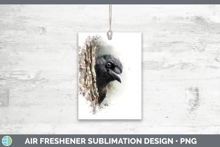 Crow Birds Tree Peek Air Freshener Sublimation Design