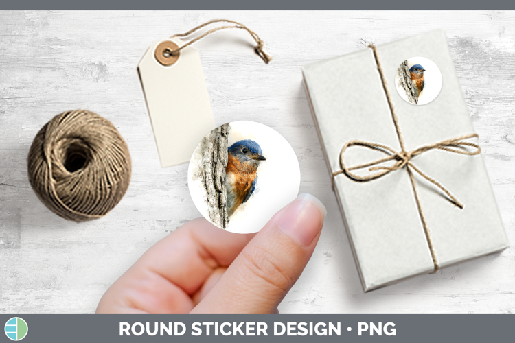 Eastern Bluebird Birds Tree Peek Stickers Design