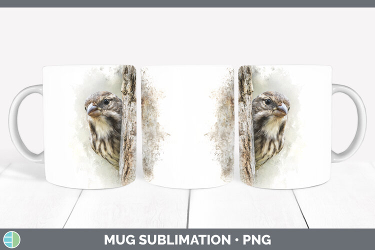 GorgeousBirds Tree Peek Mug Wrap design.
