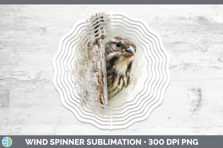 Finch Birds Tree Peek Wind Spinner Sublimation Design