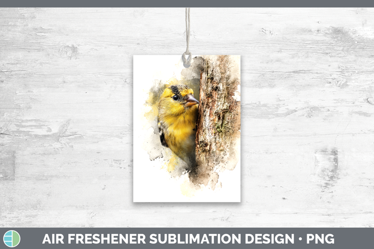 Goldfinch Birds Tree Peek Air Freshener Sublimation Design