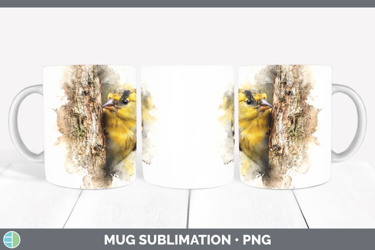 GorgeousBirds Tree Peek Mug Wrap design.