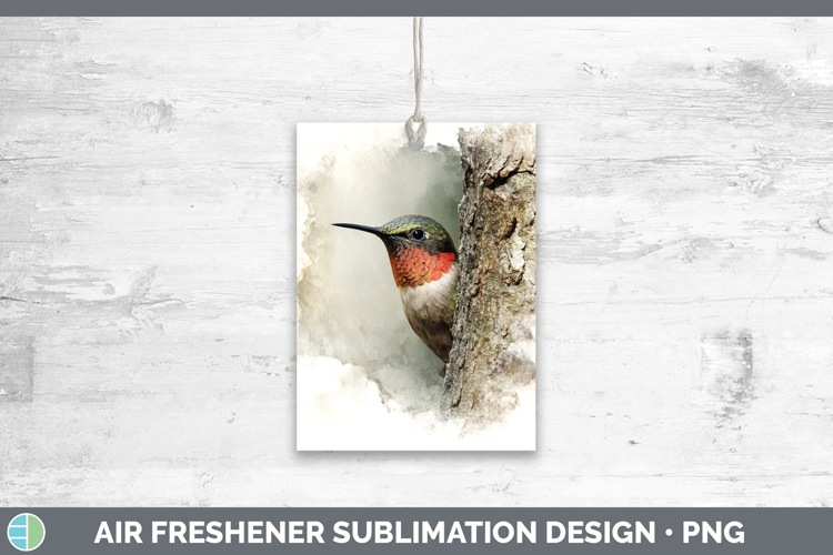 Hummingbird Birds Tree Peek Air Freshener Sublimation Design