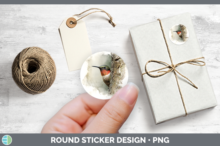 Hummingbird Birds Tree Peek Stickers Design