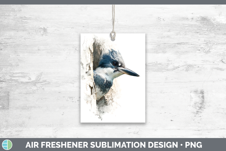 Kingfisher Birds Tree Peek Air Freshener Sublimation Design
