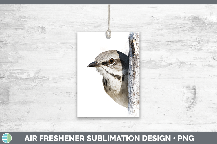 Mockingbird Birds Tree Peek Air Freshener Sublimation Design