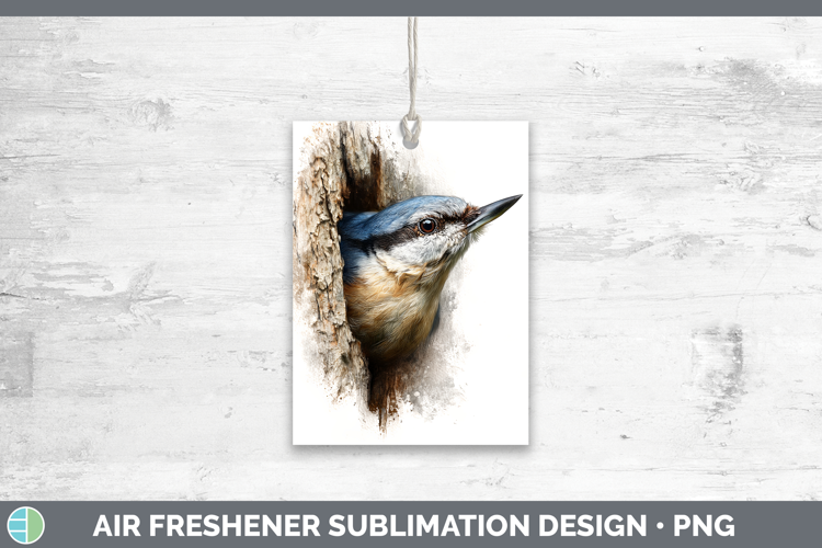 Nuthatch Birds Tree Peek Air Freshener Sublimation Design