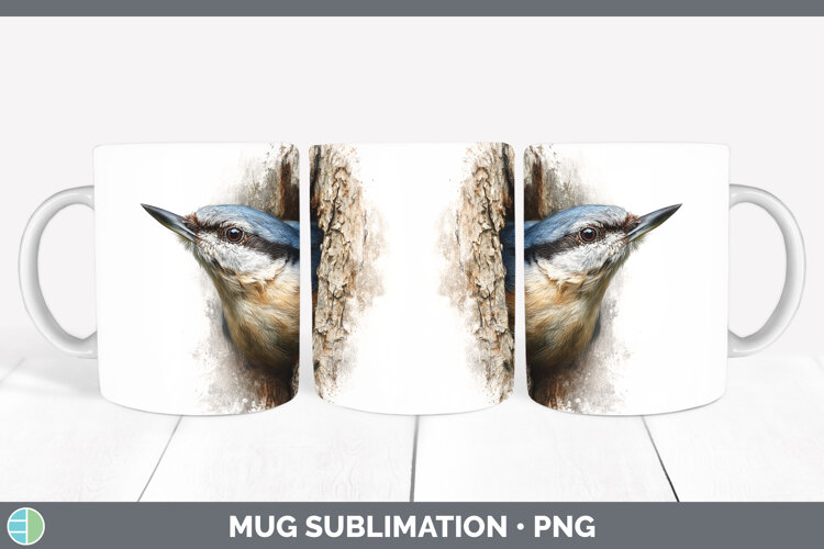 GorgeousBirds Tree Peek Mug Wrap design.