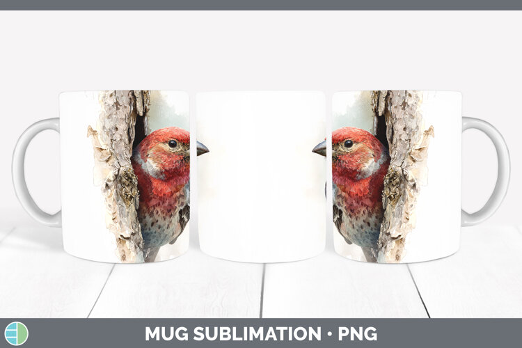 GorgeousBirds Tree Peek Mug Wrap design.