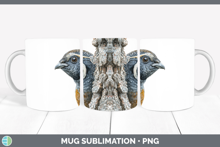 Quail Birds Tree Peek Mug Wrap Sublimation Design