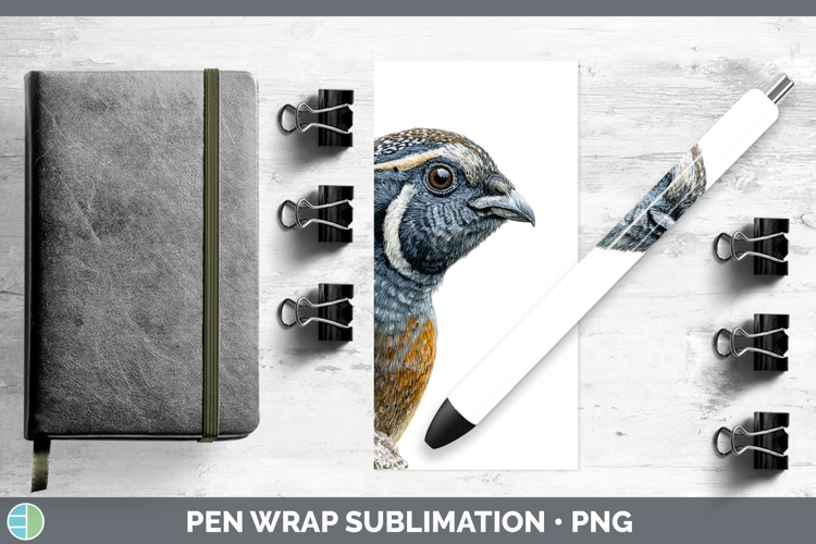 Quail Birds Tree Peek Pen Wrap Sublimation Design