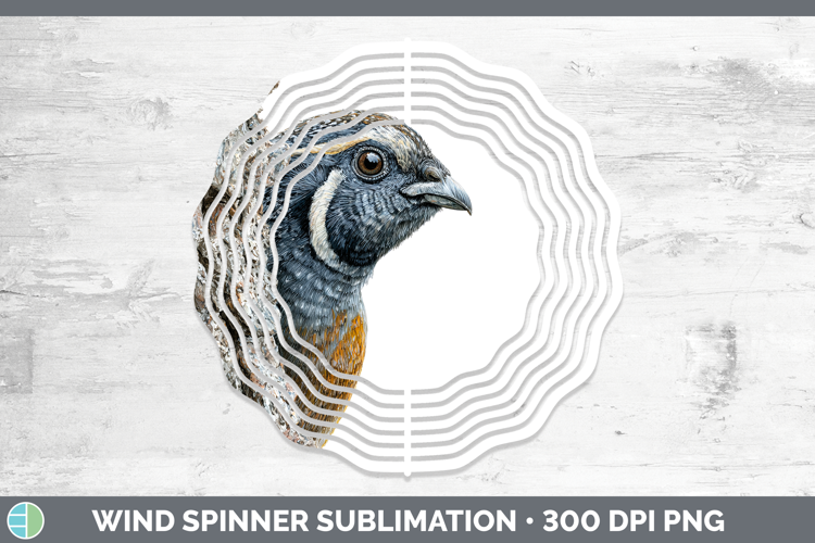 Quail Birds Tree Peek Wind Spinner Sublimation Design