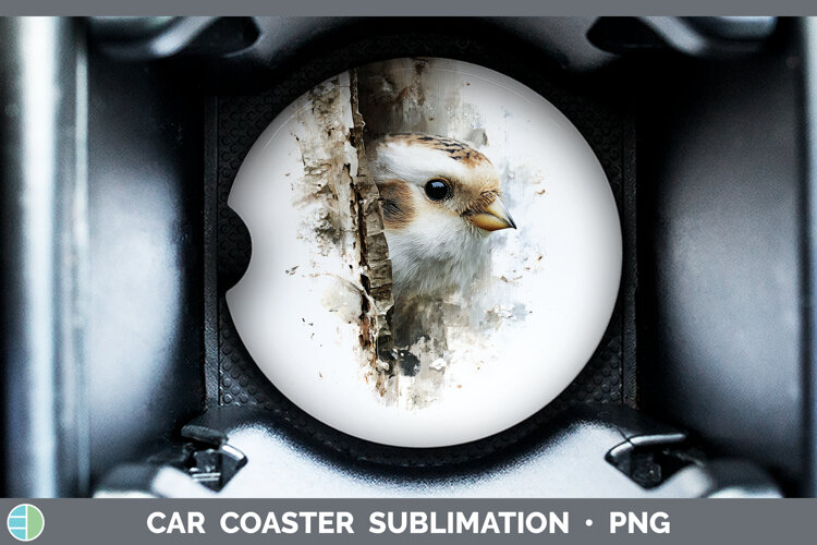GorgeousBirds Tree Peek Car Coaster design.