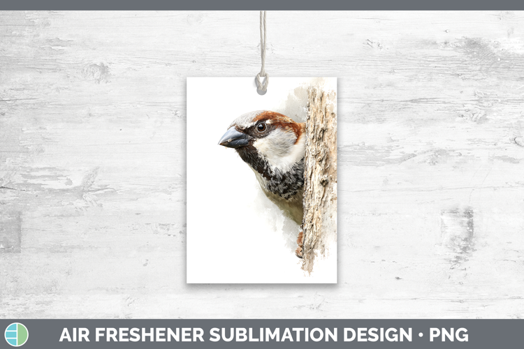 Sparrow Birds Tree Peek Air Freshener Sublimation Design