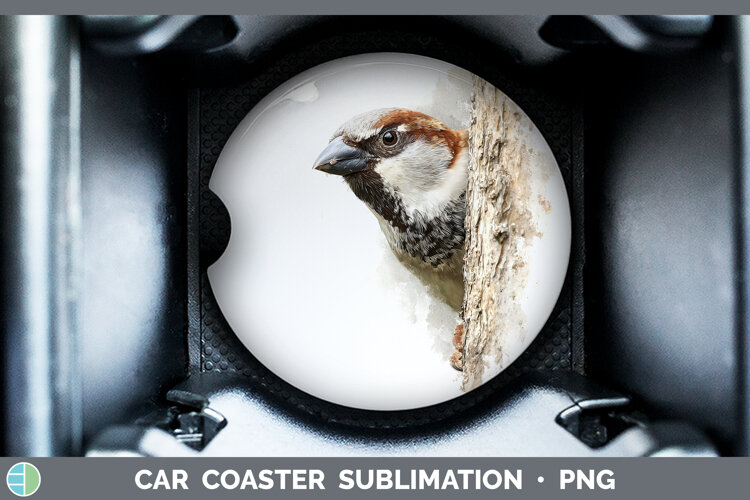 GorgeousBirds Tree Peek Car Coaster design.