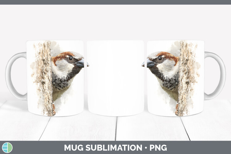 GorgeousBirds Tree Peek Mug Wrap design.