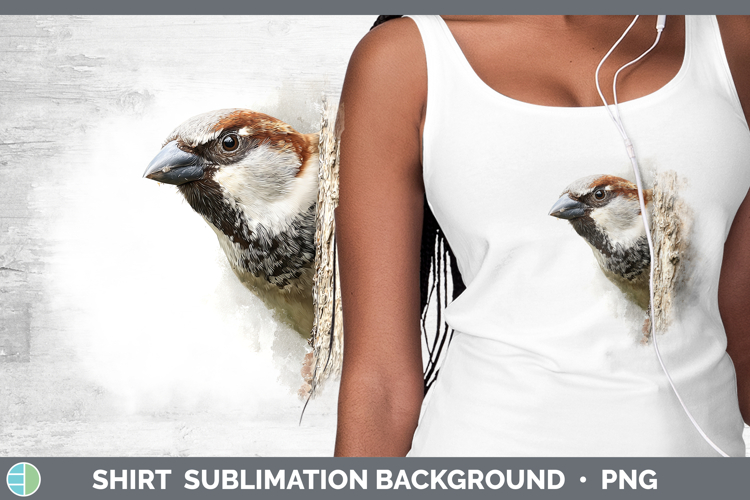 Sparrow Birds Tree Peek Shirt Sublimation Design