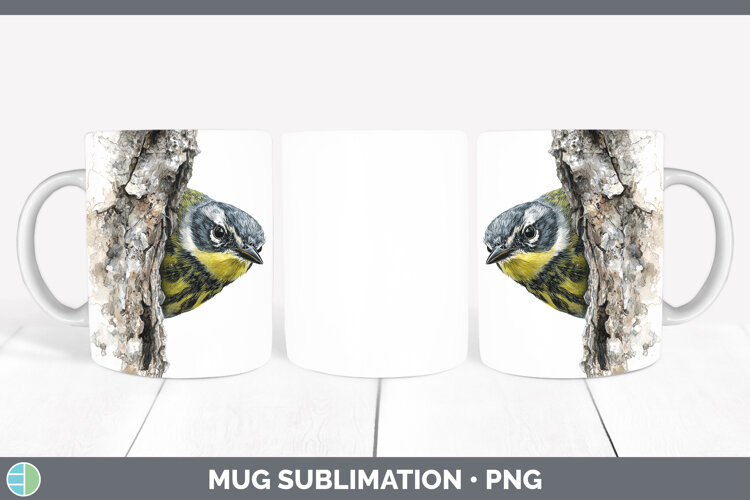 GorgeousBirds Tree Peek Mug Wrap design.