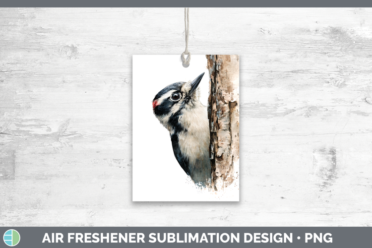 Woodpecker Birds Tree Peek Air Freshener Sublimation Design