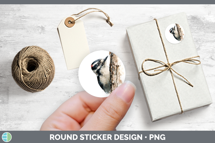 Woodpecker Birds Tree Peek Stickers Design