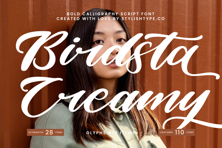 Birdsta Creamy - Bold Calligraphy Script Font