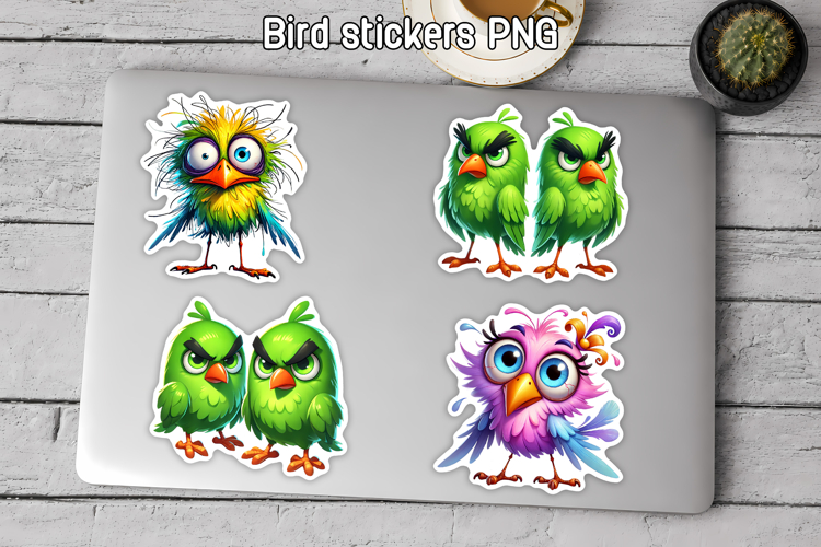 Funny Bird Stickers Printable PNG | Cute Animal Sticker