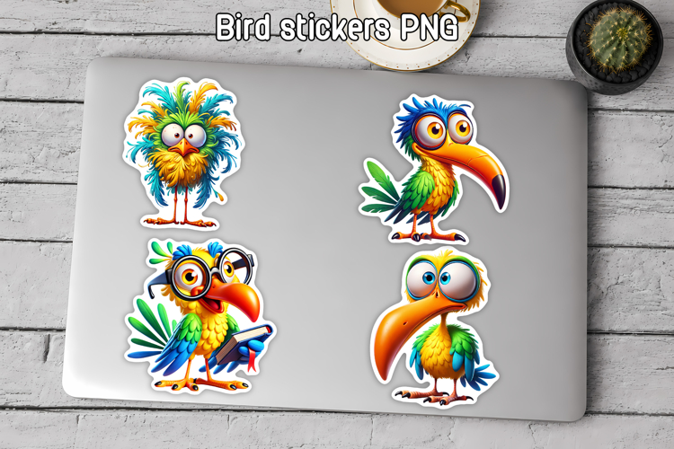 Cartoon Bird Stickers for Journals | Cute Animal Sticker