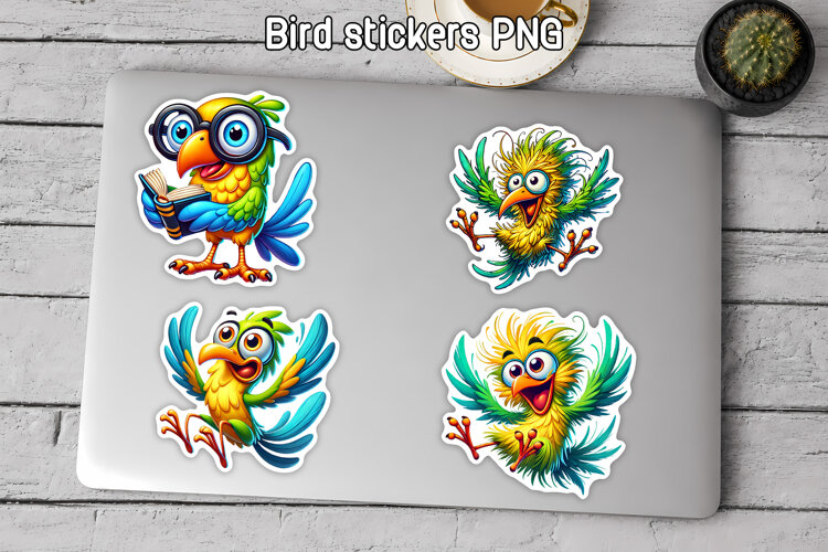 Cartoon Bird Stickers Printable | Cute Animal Sticker example image 1