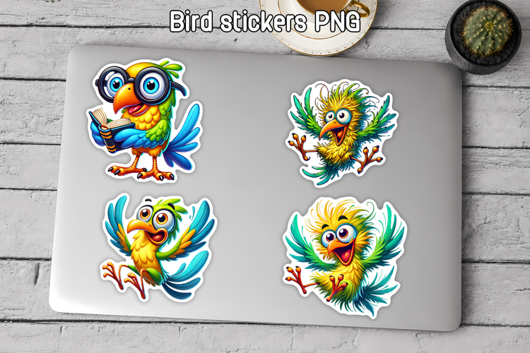Cartoon Bird Stickers Printable | Cute Animal Sticker