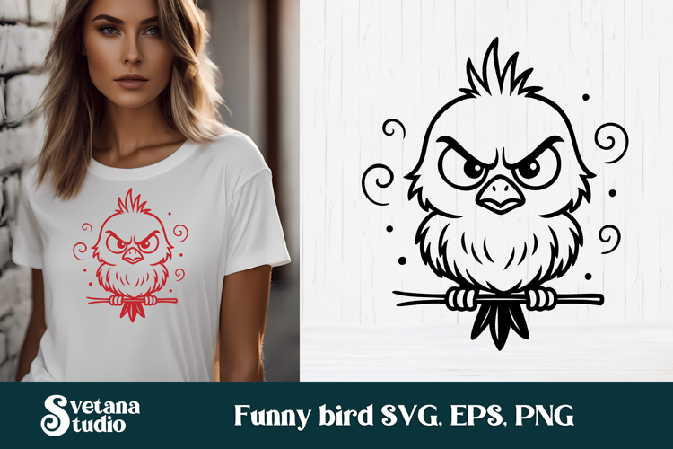 Funny bird SVG design | Bird SVG | Bird silhouette SVG